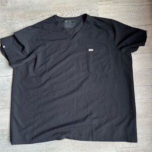 Mens Black Figs Scrub Top